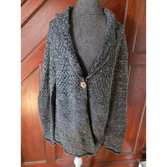 Chico's Sweaters - Chicos Womens Wool Blend Knit Cardigan Sweater Size 3 Gray Button Closure XL